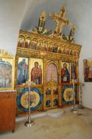 Le village de Patsianos en Crète. L'iconostase de l'église Saint-Charalampe à Frangokastello. Cliquer pour agrandir l'image dans Adobe Stock (nouvel onglet).