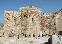 Ruïnes van de castrale kapel Sint-Jan van de vesting van Lindos in Rhodos - Klikken om in Adobe Stock (nieuwe onglet) te vergroten