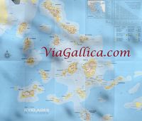 L'archipel des Cyclades en Grèce. Carte. Cliquer pour agrandir l'image.