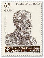 Ridders van Rhodos - Postzegel, Giovanni Battista Orsini. Klikken om het beeld te vergroten.