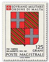 Ridders van Rhodos - Postzegel, wapens van Fabrizio del carretto. Klikken om het beeld te vergroten.