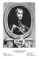 Chevaliers de Rhodes. Portrait de Foulques de Villaret. Cliquer pour agrandir l'image.