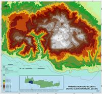 Les Montagnes Blanches en Crète. Les reliefs du Parc national. Cliquer pour agrandir l'image.