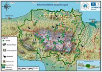 Le massif du Psiloritis en Crète. Carte du géoparc du Psiloritis (auteur Géoparc du Psiloritis). Cliquer pour agrandir l'image.