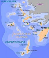 Carte du Dodécanèse. Cliquer pour agrandir l'image.