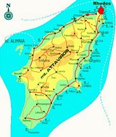 Map of Rhodes altitudes. Click to enlarge the image.