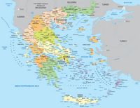 La Grèce. Carte des régions. Cliquer pour agrandir l'image.