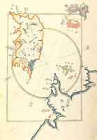 Mapa de Dodecaneso, amiral Piri Reis, 1528. Clicar para ampliar a imagem.