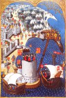 Siege of Rhodes by the Turks in 1480. Click to enlarge the image.