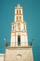 Kirchturm der Kirche von Chalki in Rhodos. Klicken, um das Bild zu vergrößern.