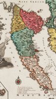 Connaissance de l'île de Corfou. Carte de Corfou vers 1700. Cliquer pour agrandir l'image.