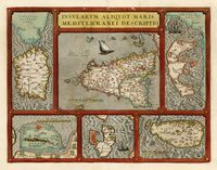 Connaissance de l'île de Corfou. Carte de Corfou par Ortelius en 1570. Cliquer pour agrandir l'image.
