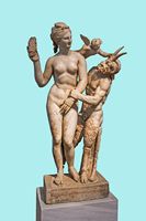 Le quartier du Lac de Délos en Grèce. Statue d'Aphrodite de la Loge des Poséidoniastes (auteur Jebulon). Cliquer pour agrandir l'image.