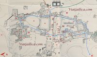 Le sanctuaire d'Apollon à Délos en Grèce. Plan du sanctuaire. Cliquer pour agrandir l'image.