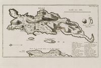 L'île de Délos. Carte de Joseph Pitton de Tournefort en 1717. Cliquer pour agrandir l'image.
