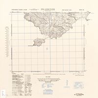 L'île de Prassonissi à Rhodes. Carte topographique de l'île (U. S. Army, 1943). Cliquer pour agrandir l'image.