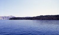 L'îlot de Néa Kaméni à Santorin. Cliquer pour agrandir l'image.