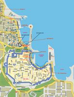 Carte des bus de l'île de Rhodes. Cliquer pour agrandir l'image.