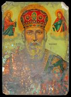 Icon of St. Nicholas in St. Nicholas monastery-Fountoukli Rhodes. Click to enlarge the image.