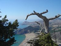 Vue depuis le monastère de Tsambikas à Rhodes. Cliquer pour agrandir l'image.