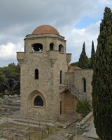 Monastery bell tower in Rhodes Filerimos. Click to enlarge the image.