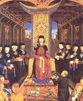 Hospitalarios sentando en Rodas después de 1307. Haga clic para ampliar la imagen.