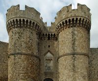 Porte Sainte-Catherine des fortifications de Rhodes. Cliquer pour agrandir l'image.