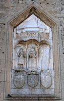 Gate St. Catherine fortifications of Rhodes - Bas-relief of the Virgin. Click to enlarge the image.