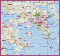 La région de l’Attique en Grèce. Carte touristique (auteur GNTO). Cliquer pour agrandir l'image.