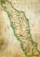 L’île de Crète à l'époque vénitienne. Carte de Candie par Cristoforo Buondelmonti en 1422. Cliquer pour agrandir l'image.