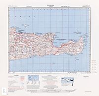 La région de la Crète en Grèce. Carte de l'est de la Crète (US Army, 1948). Cliquer pour agrandir l'image.