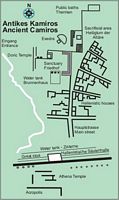 Plan del lugar de Camiros en Rodas. Haga clic para ampliar la imagen.