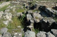 Overblijfsels van de baden van de plaats van Camiros in Rhodos. Klikken om het beeld te vergroten.