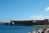 Situation de l'ancienne Tour de Naillac à Rhodes. Cliquer pour agrandir l'image.