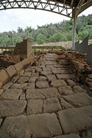 Le site archéologique d'Eleutherne en Crète. La route pavée de la nécropole d'Orthi Petra. Cliquer pour agrandir l'image.