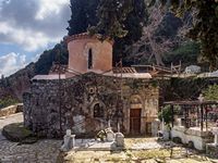 Le site archéologique d'Eleutherne en Crète. L'église du Christ Sauveur (auteur C. Messier). Cliquer pour agrandir l'image.