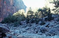 Le village d’Agia Roumeli en Crète. Les gorges. Cliquer pour agrandir l'image.