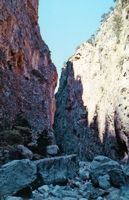 Le village d’Agia Roumeli en Crète. Les gorges. Cliquer pour agrandir l'image.