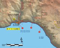 Le village d’Agia Roumeli en Crète. Carte du sentier européen E4 - Section 12 d'Agia Roumeli à Agios Pavlos. Cliquer pour agrandir l'image.