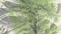 Les gorges de Samaria en Crète. Carte de la partie moyenne des gorges de Samaria. Cliquer pour agrandir l'image.
