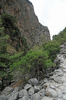 Les gorges de Samaria en Crète. Pierrier près de Kefalovryssia. Cliquer pour agrandir l'image.