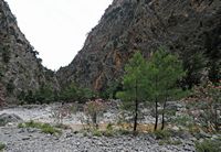 Les gorges de Samaria en Crète. Les gorges au nord du vieil Agia Roumeli. Cliquer pour agrandir l'image.
