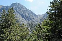 Les gorges de Samaria en Crète. Le début des gorges à Xyloskalo. Cliquer pour agrandir l'image.