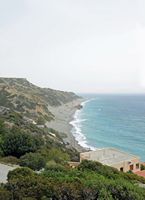 Le village d’Agios Pavlos en Crète. La plage de Ligres à Agia Fotini. Cliquer pour agrandir l'image.