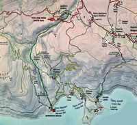 Le village d’Anopolis en Crète. Carte des gorges d'Aradena. Cliquer pour agrandir l'image.