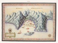 Le village d’Anopolis en Crète. Carte ancienne du port de Loutro par Francesco Basilicata en 1618. Cliquer pour agrandir l'image.
