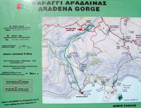 Le village d’Anopoli en Crète. Carte de la randonnée des gorges d'Aradaina. Cliquer pour agrandir l'image.