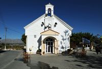 Le village d'Arkalochori en Crète. Dégâts du séisme du 27 septembre 2021 sur l'église Agia Triada de Machaira. Cliquer pour agrandir l'image.