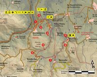 Le village d’Épiskopi en Crète. Carte du sentier européen E4 - Section 31 d'Argyroupoli à Moundros. Cliquer pour agrandir l'image.