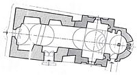 Le village d’Épiskopi en Crète. Plan de l'église du monastère de Myriokefala. Cliquer pour agrandir l'image.